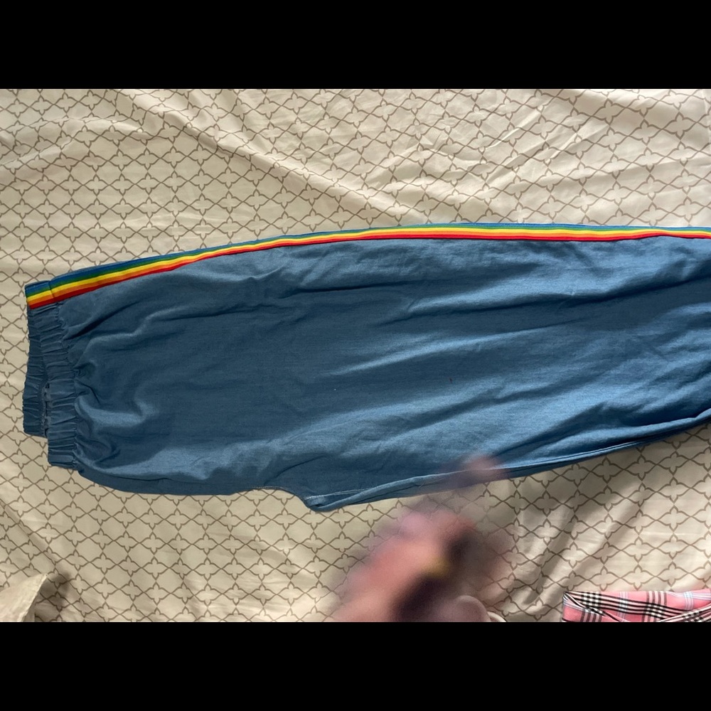Joggers with rainbow on the outside